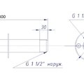 Ат 08.07 Форсунка подсоединения пылесоса, L=300, 1 1/2" внут./1 1/2" нар.