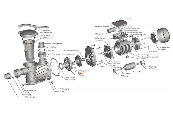 Гайка М10 рабочего колеса насоса HFC 02/03 AISI-304 Happy Pump