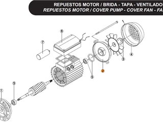 Крышка задняя эл.двигателя насоса KSE 300 M, KSE 300 T1 IE3 Kripsol RMOT0002.04R