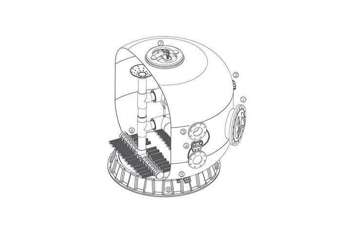 Фильтр  (1600мм  80 м3/ч  фланец д.110)  Emaux К1600 (без обвязки) 88011515