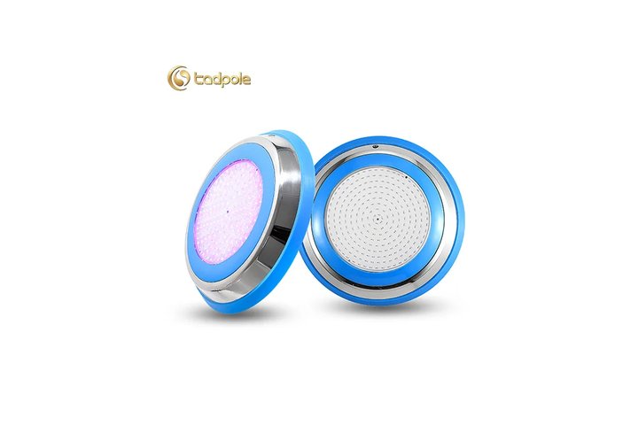 Прожектор накладной из нерж. стали рамка синяя (25Вт/12В) LED RGB с пультом Tadpole JKD-YC300-SP