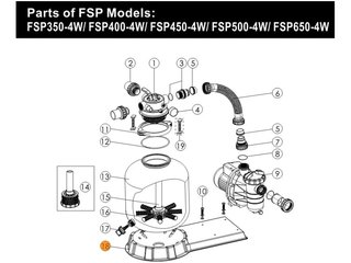 Платформа общая для бочки фильтра Emaux FSP400-4W- FSP650-4W (01111053)