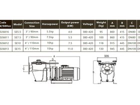 Насос (5,5 кВт 380В) Emaux SE7,5 88026811А
