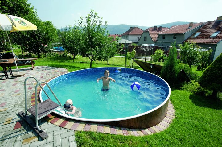 Каркас бассейна Azuro Deluxe 400DL круг 3,6х1,2 м, Стенка под дерево
