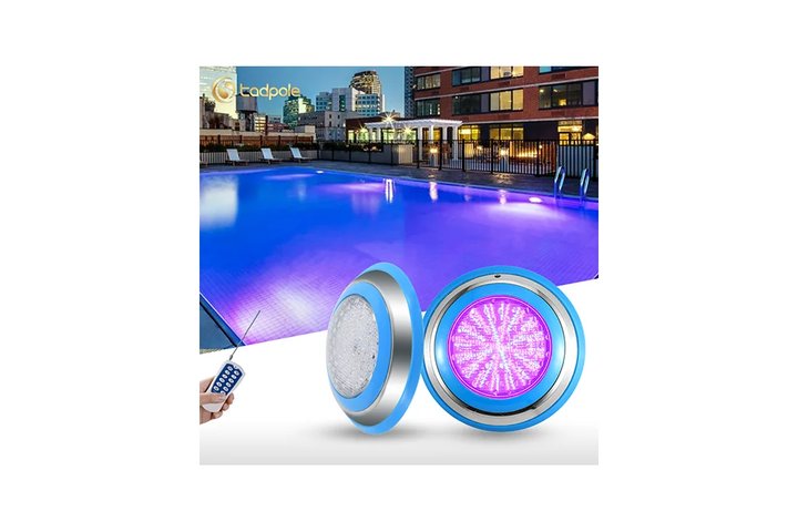 Прожектор накладной из нерж. стали рамка синяя (18Вт/12В) LED RGB с пультом Tadpole JKD-YC230-SP