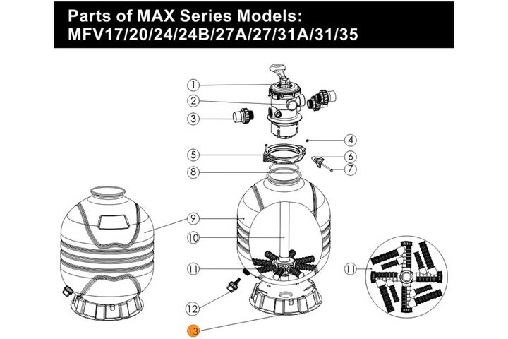 Платформа круглая для бочки фильтра V400-450, S450, P400-450  Emaux MFV17-20  (01111059)