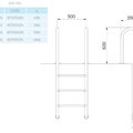 Лестница  4 ступени  (у.б.) Flexinox WALL  AISI-316 (87131140)