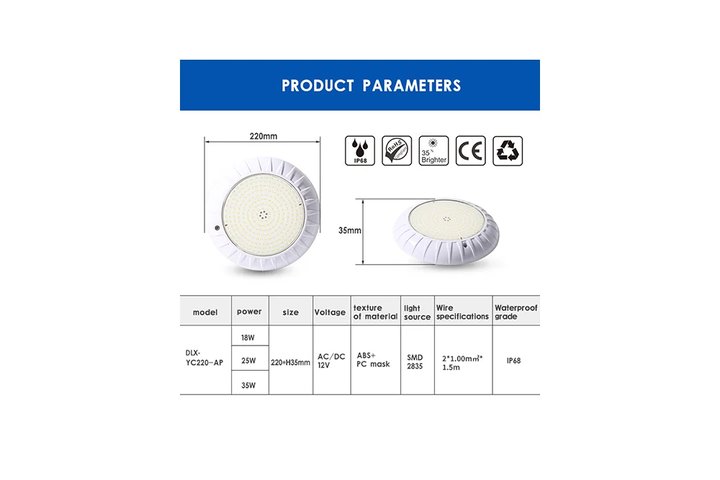 Прожектор накладной (25Вт/12В) LED Warm white Tadpole JKD-YC220-AP