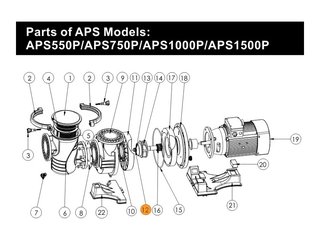 Гайка рабочего колеса насоса APS 5,5-7,5PH Emaux 420586559