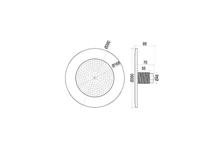 Прожектор встр.рамка нерж.ст.1 1/2 (18Вт/12В) LED White WAKING HJ-FG-SS260-1,5
