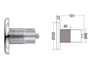 Прожектор встр.из нерж.стали 1 1/2 (18Вт/12В) LED RGB WAKING HJ-FG-SS100 -1,5