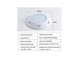 Прожектор накладной (25Вт/12В) LED Warm white Tadpole JKD-YC280-AP