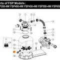 Пробка сливная в компл. с сепаратором фильтра FSP350-4W - FSP650-4W Emaux 89011601/Е010002
