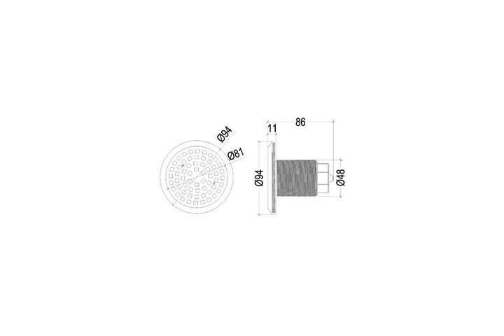 Прожектор встр. рамка белая 1 1/2 (9Вт/12В) LED RGB WAKING HJ-FG-PC94-1,5