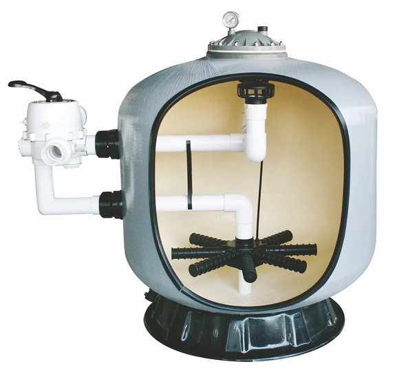 Фильтр д.1000мм (бок. подсоед. 63мм) Emaux S1000 (Opus) (с 6-ти поз. вентилем 2'') 88011311