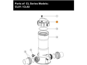 Крышка с гайкой автохлоратора Emaux CL-01 (89440204/E130204)