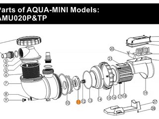 Крыльчатка насоса AQUA-MINI AMU 16/20 Emaux (01311046)