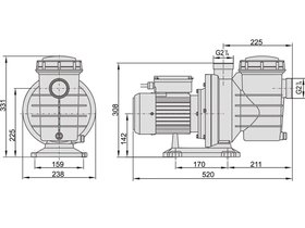 Насос с префильтром AquaViva LX SWIM 050T (380В, 14,5 м3/ч, 0,75kW)