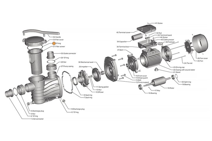 Прокладка-кольцо крышки префильтра насоса HFC 03 Happy Pump