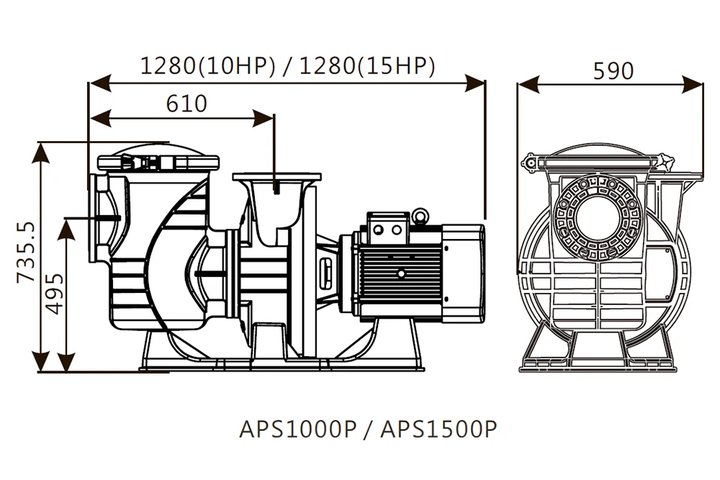Насос (7,5 кВт 380В) Emaux APS1000P 9023903