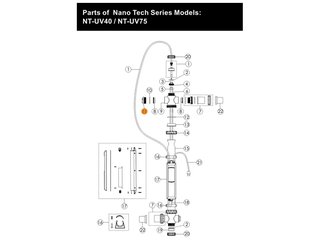 Заглушка прозрачная установки УФ Emaux Nano Tech UV-C Timer NT-UV40-T/NT-UV75-T 430221017
