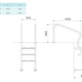 Лестница  4 ступени  (ш.б.) Flexinox  EASY  ACCESS AISI-316 (87252011)