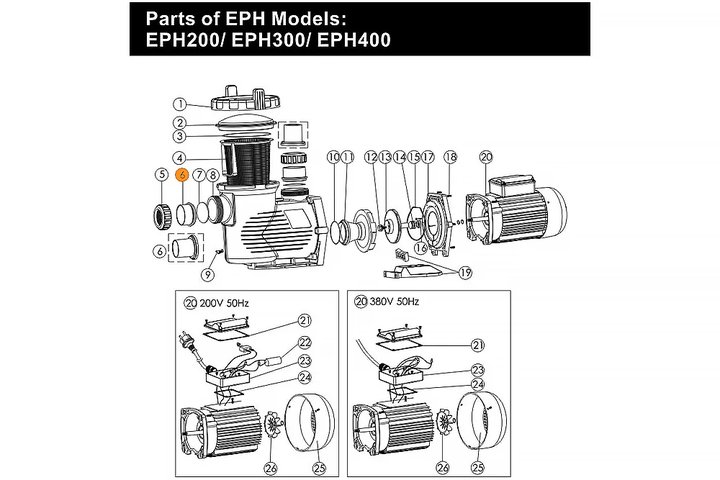 Втулка муфты d 63 мм насоса EPH  Emaux 01171160