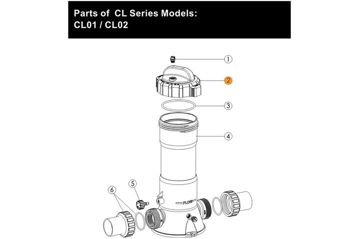 Крышка с муфтой автохлоратора Emaux CL-01 (89440204/E130204)