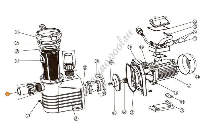 Насос 1,1кВт 220В E-Turbo ET100 Emaux 9022402