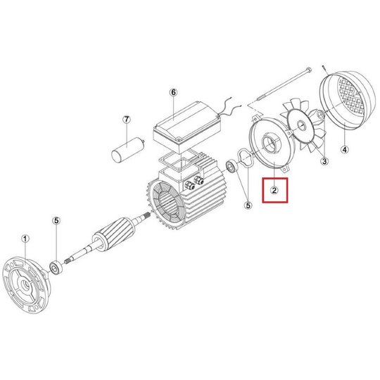 Крышка задняя эл.двигателя насоса OK-100 (мес -71) Kripsol (7302.A/RBM1020.23R/RMOT0002.02R)