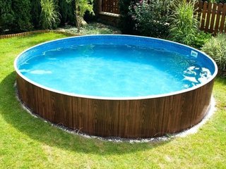 Бассейн Azuro Deluxe 400DL круг 3,6х1,2 м, Каркас, стенка под дерево, пленка