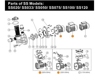 Двигатель к насосу SS050 (220В) Emaux 89022105