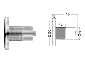 Прожектор встр.из нерж.стали 1 1/2 (18Вт/12В) LED RGB WAKING HJ-FG-SS100 -1,5