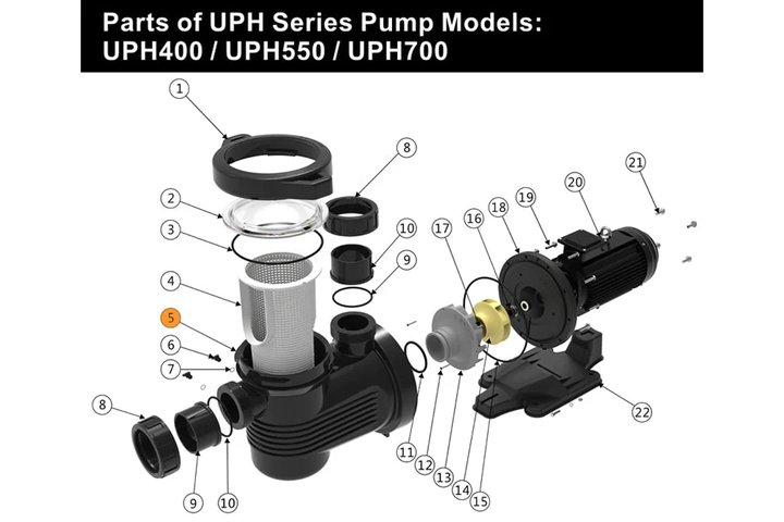 Корпус  насоса UPH Emaux 420058561