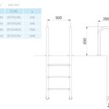Лестница  3 ступени  (у.б.) Flexinox WALL (87132031)