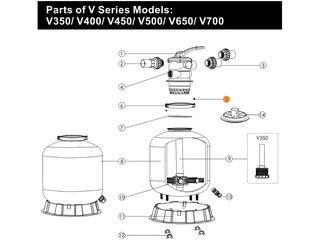 Болт с гайкой крепления хомута фланца бочки V350-V700, P400-P650, S450-S650  Emaux  89010119