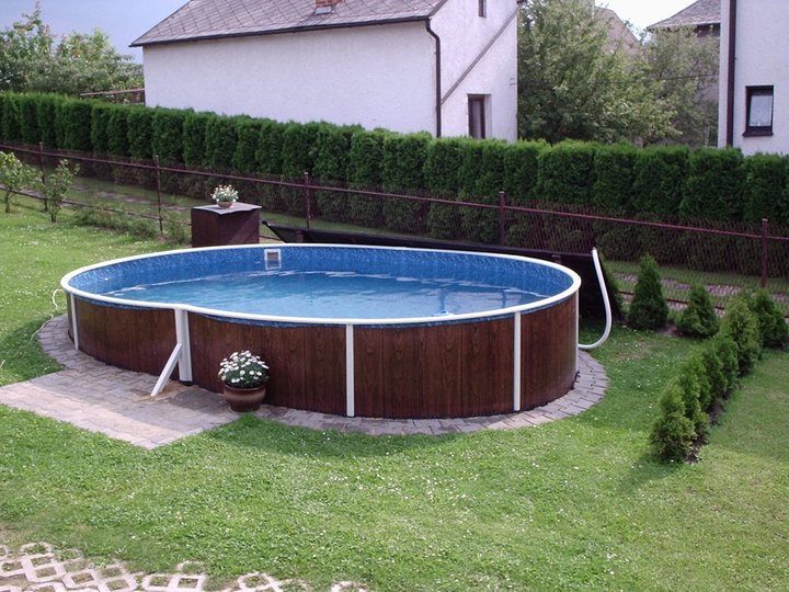 Каркас бассейна Azuro Deluxe 404DL круг 5,5х3,7x1,2 м, Стенка под дерево