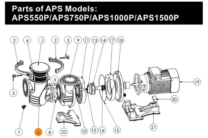 Корпус префильтра насоса APS (5,5HP-7HP) (п.6) Emaux 420246559