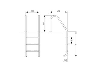 Лестница 4 ступени (ш.б.) Kripsol STANDARD/ESTANDAR (PI 4.C)