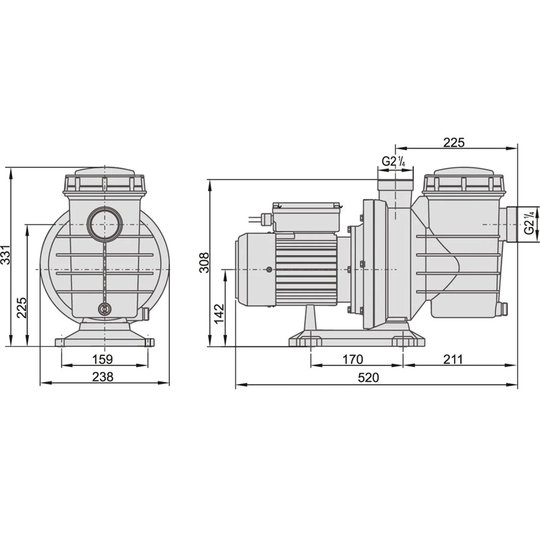 Насос с префильтром AquaViva LX SWIM 050M (220В, 14,5 м3/ч, 0,75kW)