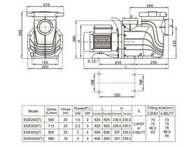 Насос (2,2кВт 380B 39,8 м3/ч h 8м в.ст.) Mayer Schwimmbad SGE300T