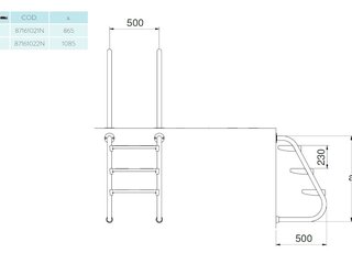 Лестница  без поручней 3 ступени  Flexinox  EASY  ACCESS  AISI-316 (87161021)