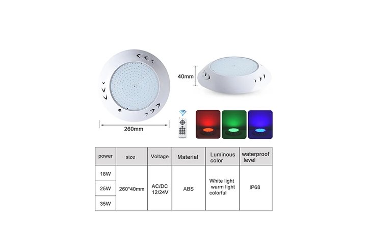 Прожектор накладной (35Вт/12В) LED RGB с пультом Tadpole JKD-YC260-AP