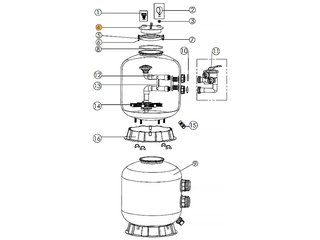Крышка фланца бочки фильтра S450 - S650 Emaux 01201022