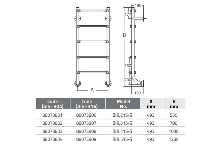 Лестница без поручней 3 ступени Emaux BHL315-S (88077102)