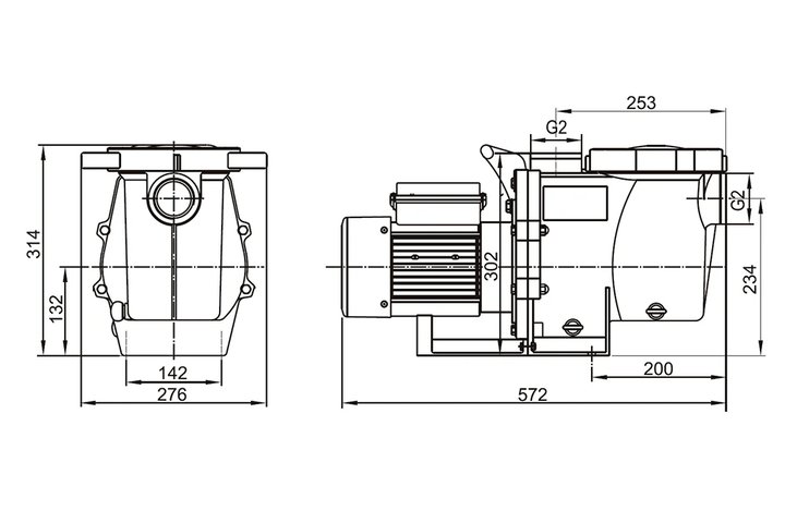 Насос (0,75кВт 220B 13,6 м3/ч h 8м в.ст.) Mayer Schwimmbad SGB100