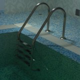 Удобная лестница с противоскользящим покрытием для комфортного спуска в стационарный бассейн