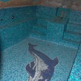 Большое мозаичное панно на дне частного скиммерного бассейна