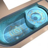 Дизайн монолитного частного бассейна с купелью для гидромассажа